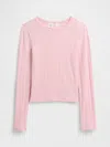 Gap Factory Kids Ribbed Pointelle T-shirt In Pink