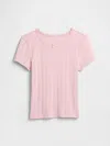 Gap Factory Kids Ribbed Pointelle T-shirt In Pink