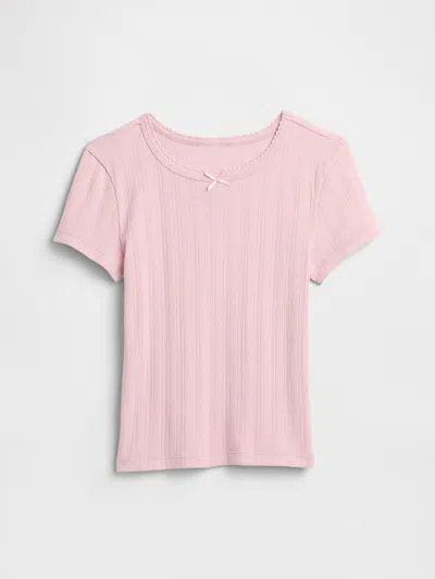 Gap Factory Kids Ribbed Pointelle T-shirt In Pink