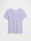 Gap Factory Kids Ribbed Pointelle T-shirt In Purple