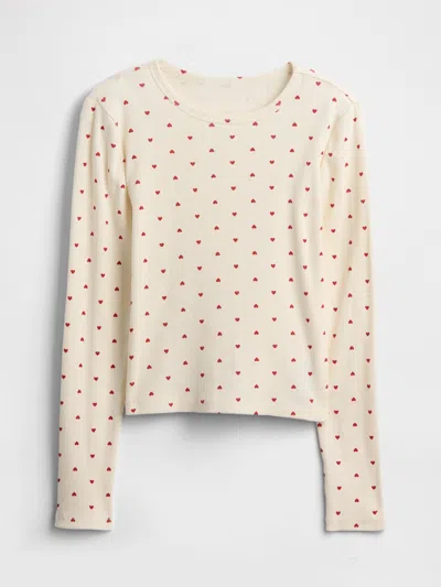 Gap Factory Kids Ribbed Pointelle T-shirt In Red