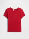 Gap Factory Kids Ribbed Pointelle T-shirt In Red