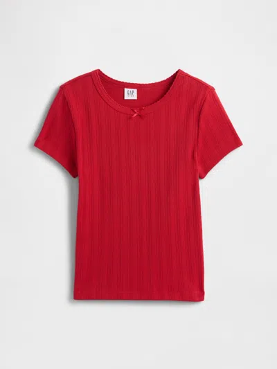Gap Factory Kids Ribbed Pointelle T-shirt In Red