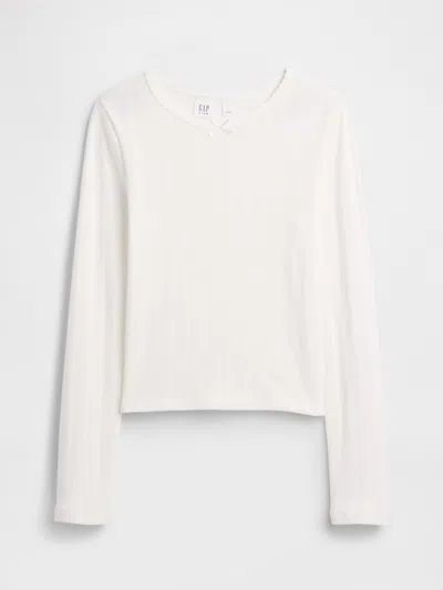 Gap Factory Kids Ribbed Pointelle T-shirt In White