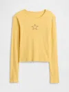 Gap Factory Kids Ribbed Pointelle T-shirt In Yellow