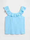 Gap Factory Kids Ribbed Ruffle Tank Top In Blue