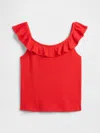 Gap Factory Kids Ribbed Ruffle Tank Top In Red