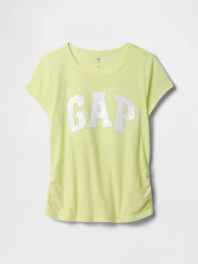 Gap Factory Kids Ruched Gap Logo T-shirt In Green
