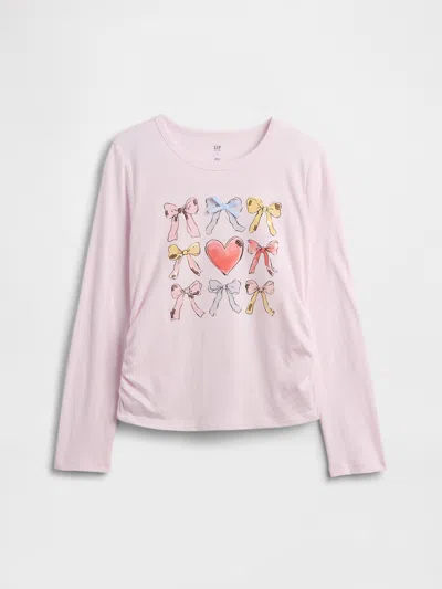Gap Factory Kids Ruched Graphic T-shirt In Pink