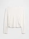 Gap Factory Kids Ruched Pointelle Top In White