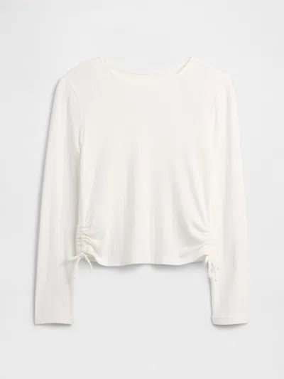 Gap Factory Kids Ruched Pointelle Top In White