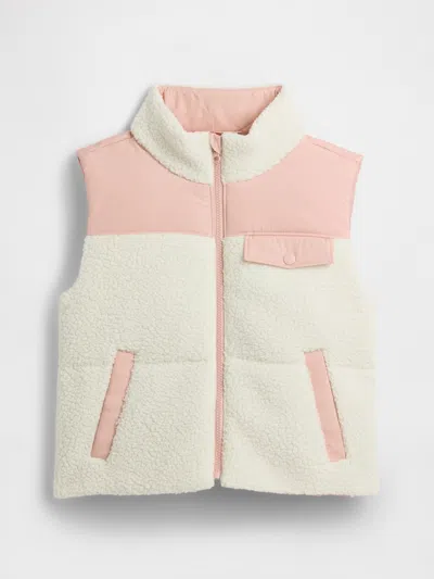 Gap Factory Kids Sherpa Vest In Pink