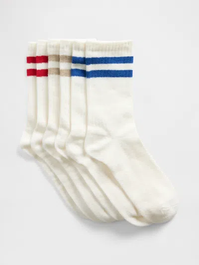 Gap Factory Kids Stripe Crew Socks (3-pack) In Neutral