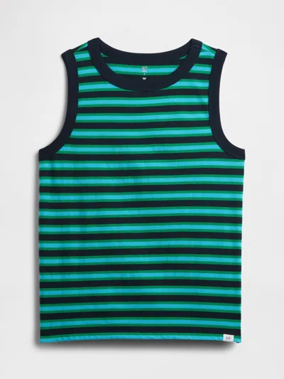 Gap Factory Kids Stripe Muscle Tank Top In Blue