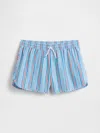 Gap Factory Kids Stripe Poplin Pull-on Shorts In Blue