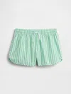 Gap Factory Kids Stripe Poplin Pull-on Shorts In Green