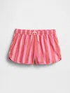 Gap Factory Kids Stripe Poplin Pull-on Shorts In Pink