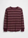 Gap Factory Kids Stripe Waffle-knit T-shirt In Red