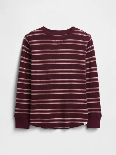 Gap Factory Kids Stripe Waffle-knit T-shirt In Red