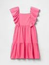 Gap Factory Kids Textured Flutter Sleeve Dress In Pink