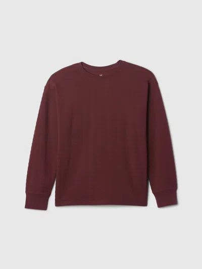 Gap Factory Kids Textured Stripe T-shirt In Burgundy