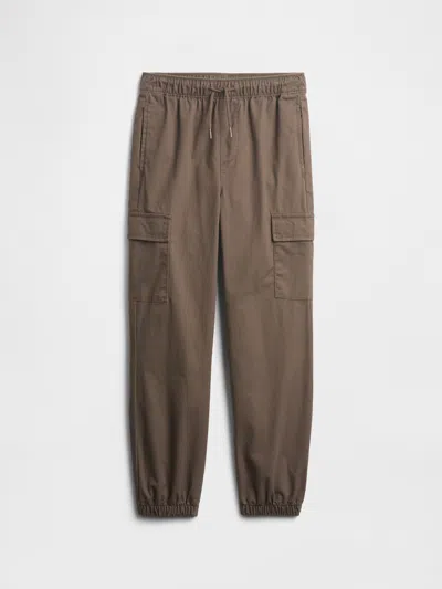 Gap Factory Kids Twill Cargo Joggers In Brown