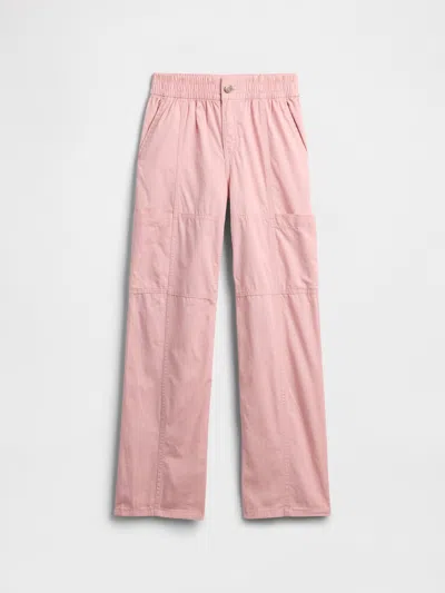 Gap Factory Kids Twill Loose Cargo Pants In Pink
