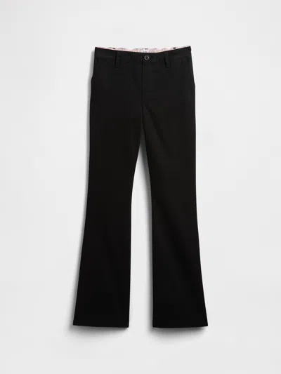Gap Factory Kids Uniform Flare Chino Pants In Black