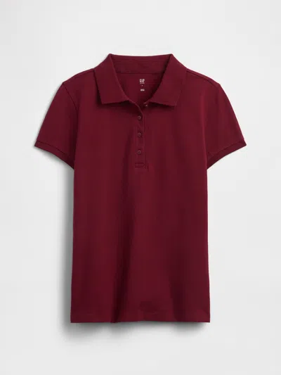 Gap Factory Kids Uniform Stretch Pique Polo Shirt Shirt In Burgundy