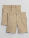 Gap Factory Kids Uniform Twill Shorts (2-pack) In Nude