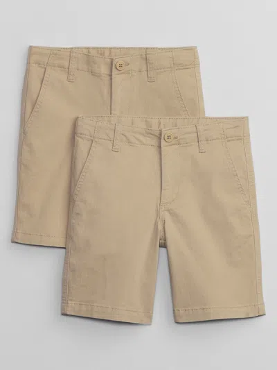 Gap Factory Kids Uniform Twill Shorts (2-pack) In Nude