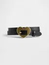 Gap Factory Kids Vegan-leather Heart Belt In Black