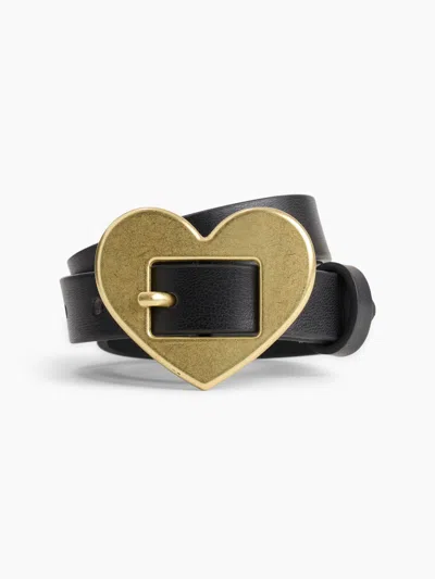 Gap Factory Kids Vegan-leather Heart Belt In Black