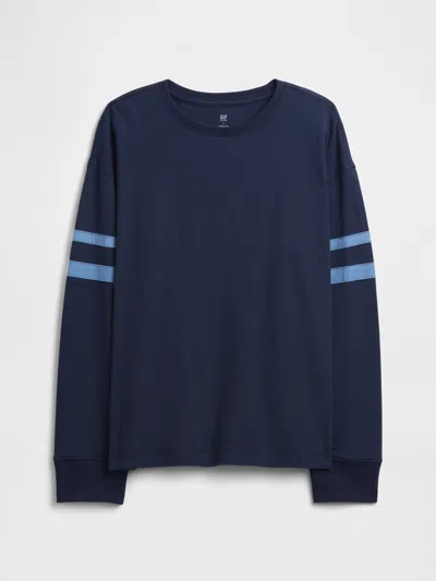 Gap Factory Kids Vintage Soft Relaxed Varsity T-shirt In Blue