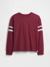 Gap Factory Kids Vintage Soft Relaxed Varsity T-shirt In Burgundy