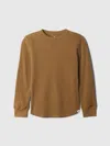 Gap Factory Kids Waffle-knit Crewneck T-shirt In Brown