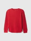 Gap Factory Kids Waffle-knit Crewneck T-shirt In Red