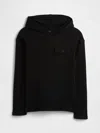 Gap Factory Kids Waffle-knit Hoodie T-shirt In Black