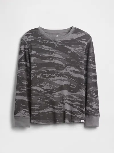 Gap Factory Kids Waffle-knit T-shirt In Gray