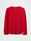 Gap Factory Kids Waffle-knit Crewneck T-shirt In Red