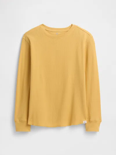 Gap Factory Kids Waffle-knit T-shirt In Yellow