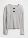 Gap Factory Kids Waffle-knit Top In Gray