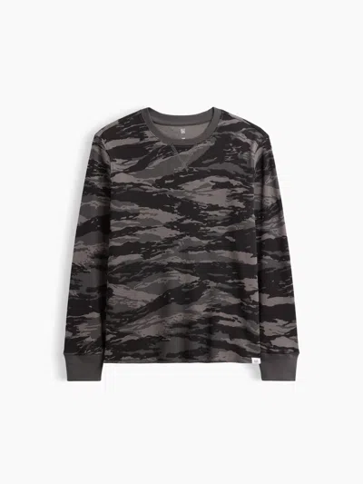 Gap Factory Kids Waffle-knit Crewneck T-shirt In Black Camo