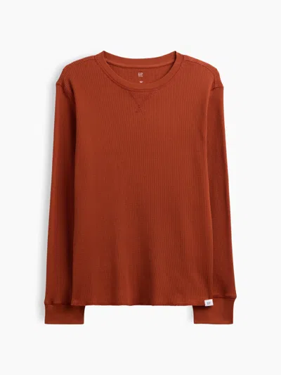 Gap Factory Kids Waffle-knit Crewneck T-shirt In Brown Copper Spice