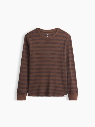 Gap Factory Kids Waffle-knit Crewneck T-shirt In Brown Stripe
