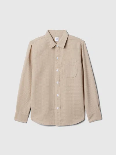 Gap Factory Kids Waffle-knit Shirt In Gold
