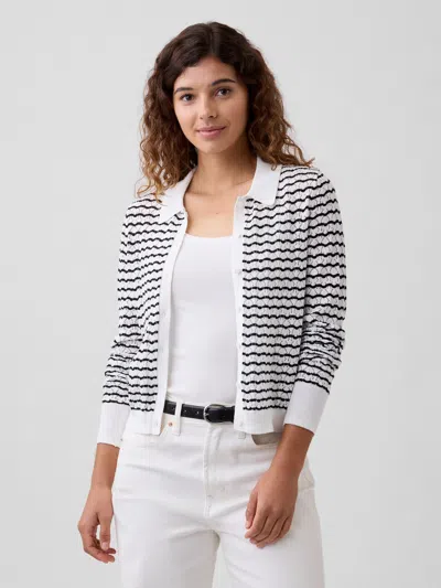 Gap Factory Lace-stitch Collared Cardigan In Multi