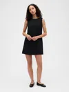 Gap Factory Linen-blend Apron Mini Dress In Black