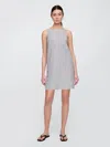 Gap Factory Linen-blend Apron Mini Dress In Gray