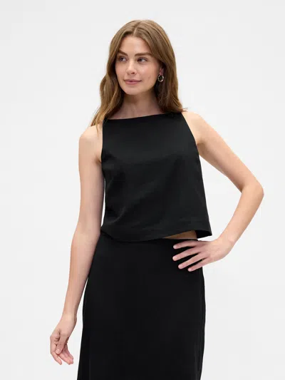 Gap Factory Linen-blend Apron Top In Black